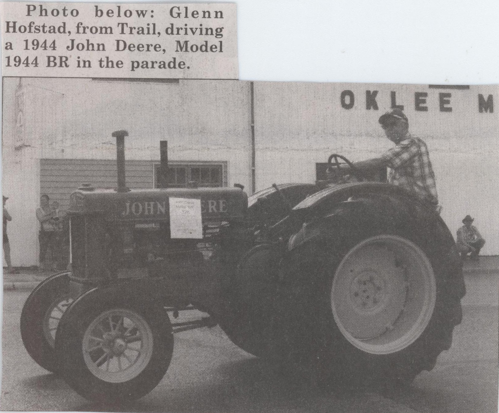 Glenn on his John Deere BR